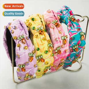 Hair bands printed fabric hand-stched high cranial top headb