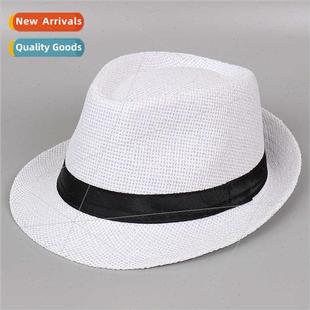 Breathable Bowler Hat Summer Casual Shade Men Jazz Straw