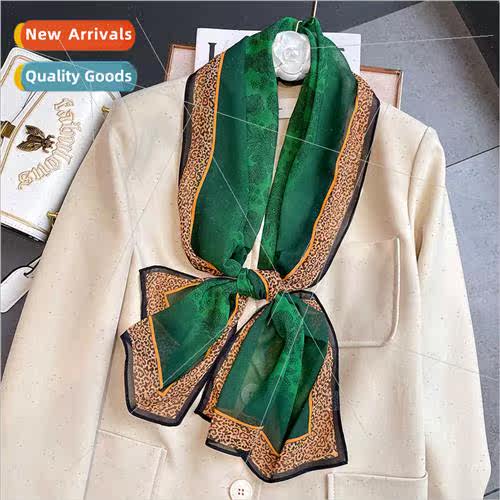 Korea leopard fashion Yangqi silk scarf female imation doubl