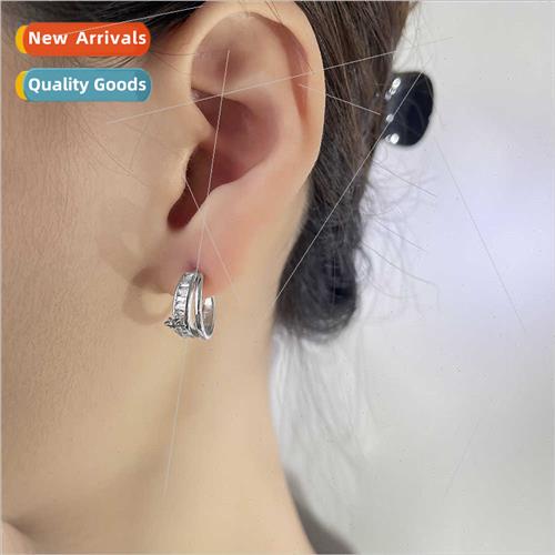 Starburst half circle earrings double layer star earrings fl