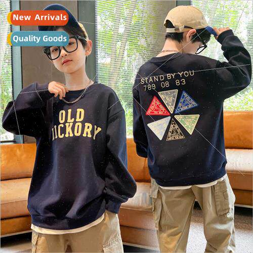 2023 Spring Autumn  children printed sweater middle large ti