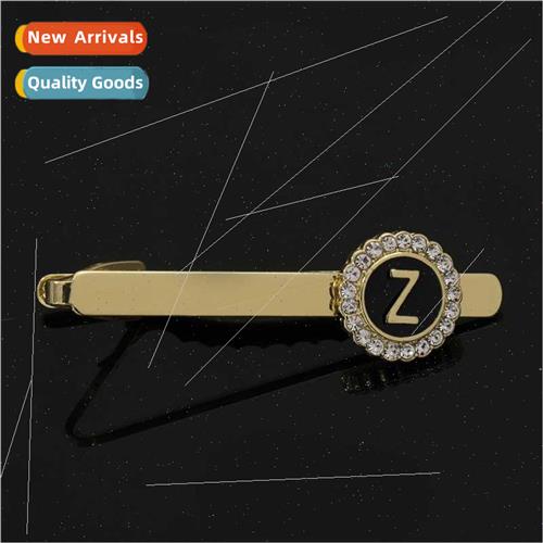 TEMU new round letters wh diamonds tie clip su business Fren