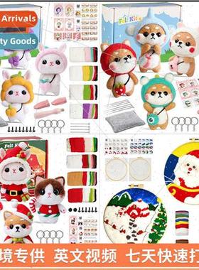 Felt wool poking diy material k Shiba Inu doll felted Englis