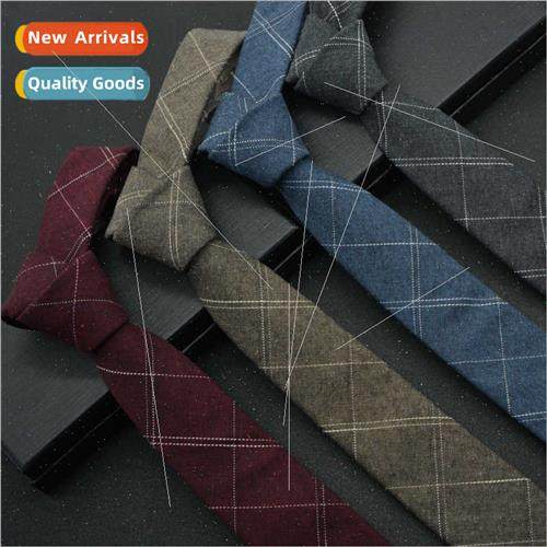 6cm Cotton Plaid Men Women Students Couple terary Fresh Engl