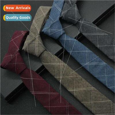 6cm Cotton Plaid Men Women Students Couple terary Fresh Engl