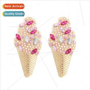 exaggerated New personaly cream diamond earrings ice summer