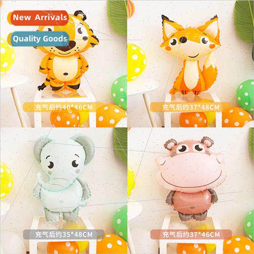 Shape cartoon animal aluminum foil balloon tiger fox elephan