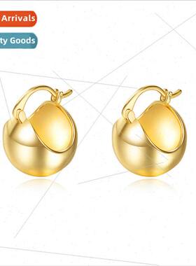 Europe fashion S925 silver earrings retro hollow small round