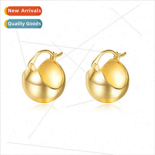 Europe fashion S925 silver earrings retro hollow small round
