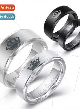 Her King His Queen Tanium Couple Ring Stainless Steel Couple