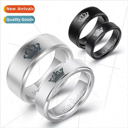 Her King His Queen Tanium Couple Ring Stainless Steel Couple