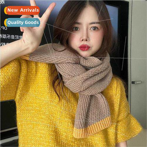2023 colorful edge scarf female season Korean  winter hundre