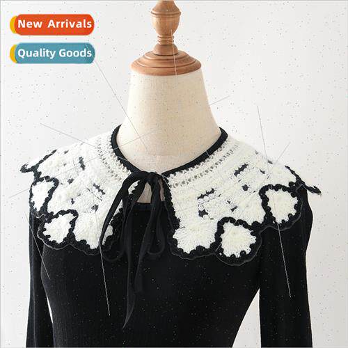 Korea black line shawl outside skirt tie fake collar childre