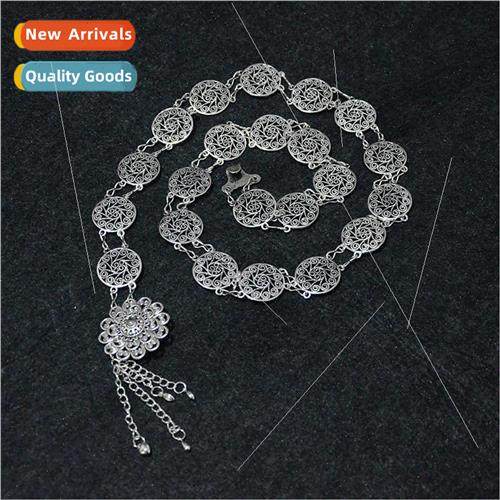 Korea mple Fashion Metal Iron Waist Chain Ladies Vintage Flo