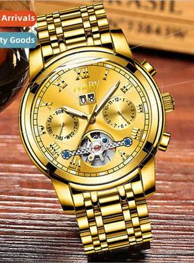 Fashion Men Multifunction Tourbillon Skeleton Automatic Mech