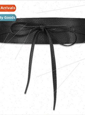 Women Dress Belt mple Hundred Wide Belt Bow Waist Seal Waist