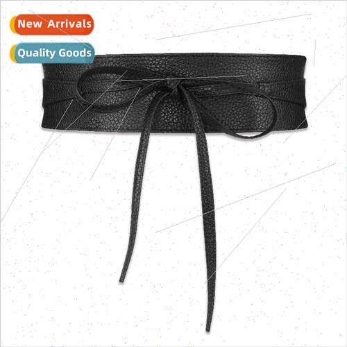 Women Dress Belt mple Hundred Wide Belt Bow Waist Seal Waist