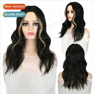 Europe wig head covering female long curly hair simulation h