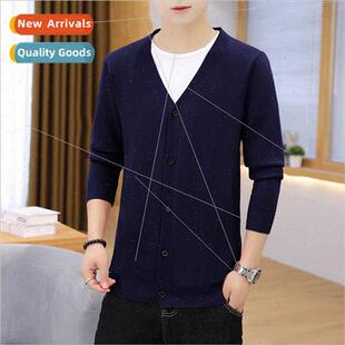 Men Sweater 2023 New Autumn Men Knwear Solid Color Cardigan