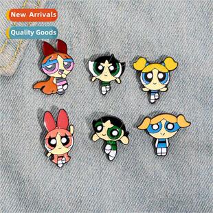 Cartoon Anime Powerpuff Girls Alloy Brooch Cartoon Policewom