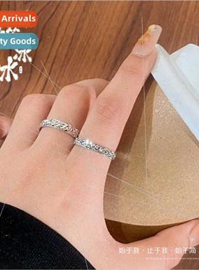 ins niche rhombus burst flash crushed ice s925 silver ring p