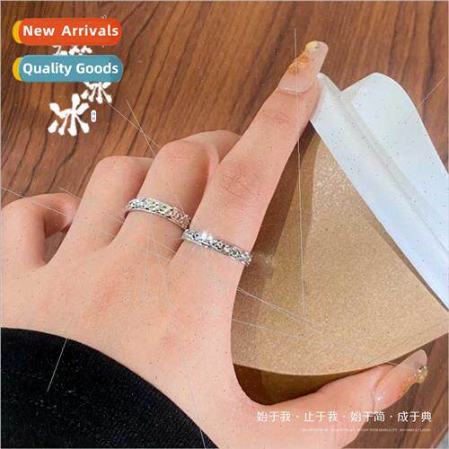 ins niche rhombus burst flash crushed ice s925 silver ring p