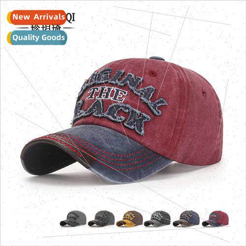 Cotton Coated Washed Baseball Cap Embroidered Appliquéd BLA