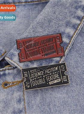 Brooch retro movie tickets tickets coupons personalized drip
