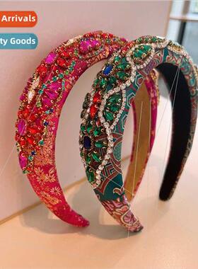 vintage rhinestone Ba heavy industrial hairpin headband temp