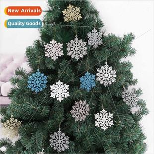 dust hanging Christmas flakes decor snowflake Gold