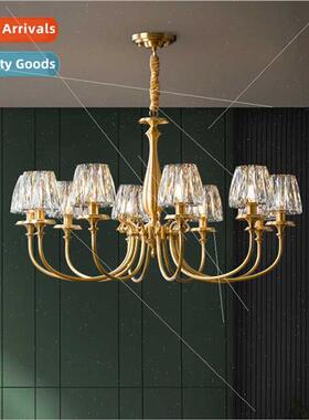 ght luxury crystal living room copper chandelier modern simp