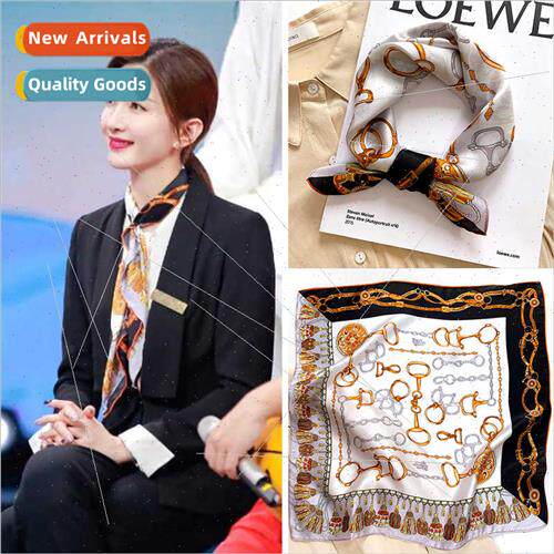 2020 Wang Manni silk square scarf women new fall winter chai