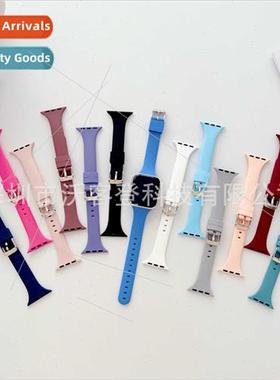适用apple watch square buckle silicone watch bapple watch8/S