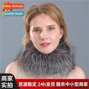 set children new hat fur female neck hair fox winter Autumn