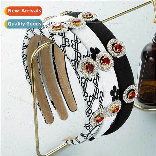 Hairband new creative Europe simple ins baroque letters flow