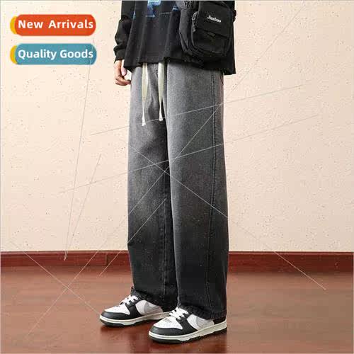 Fashion gradient jeans 2023 HK nd wh straight loose couple p