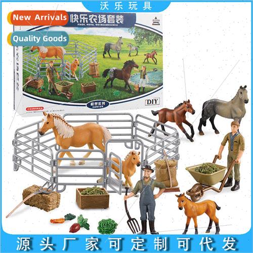 Play house happy horse farm set simulation animal horse mode