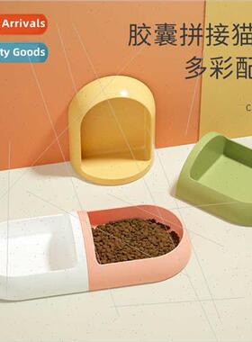 Cat Bowl Double Bowl New Plastic Combination Capsule Water B
