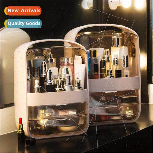 Cosmetic organizer portable dustproof waterproof drawer dres