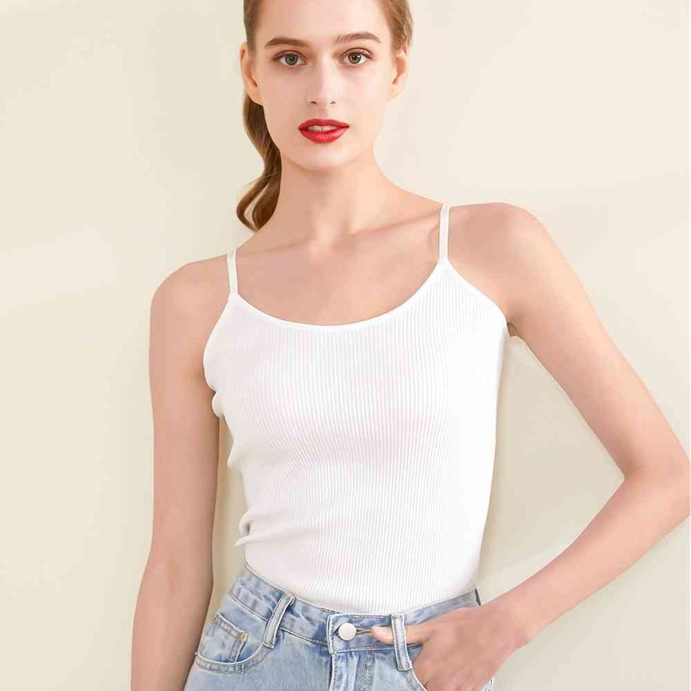 New threaded high-elastic mulberry silk camisole undershirt
