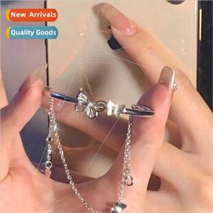 butterfly layer double brace hchain silver girlfriends Sweet