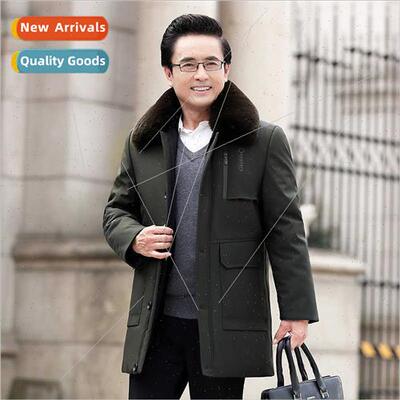 High-grade removable dad winter jacket in long thickened cot