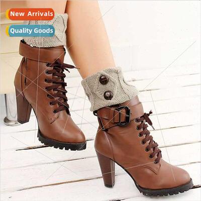 Winter female Korean fashion rhombus button sockliner wool k