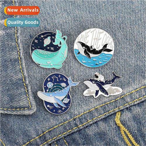 Creative cartoon animal alloy brooch personalized cute whale