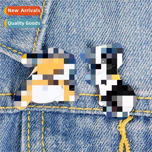 Creative Cartoon Alloy Brooch Husky Shiba Inu Butt Love Oil