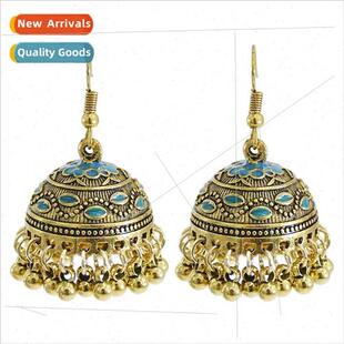 Europe retro tassel earrings Indian ethnic earrings Miao sil