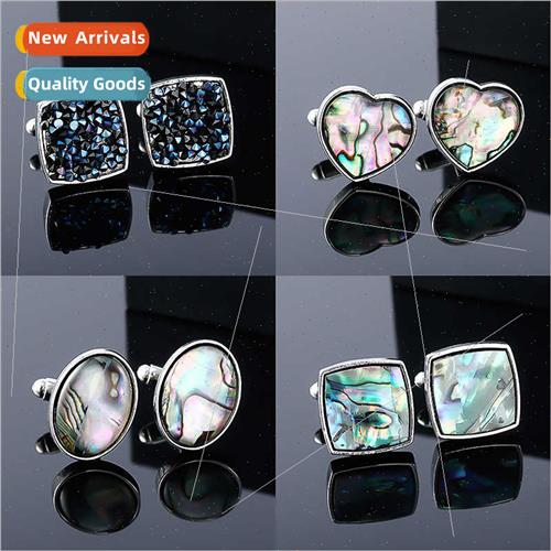 Abalone mother-of-pearl alloy cufflinks men French gradient