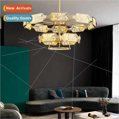 Copper enameled living room chandelier new Chinese modern si