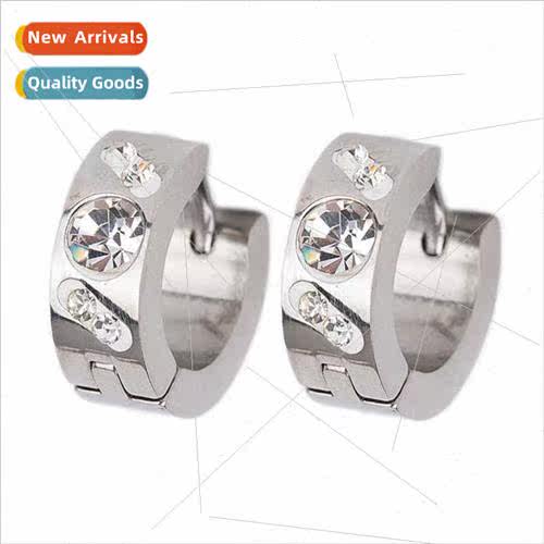 Europe ins irregular diamond-set tanium steel earrings earri