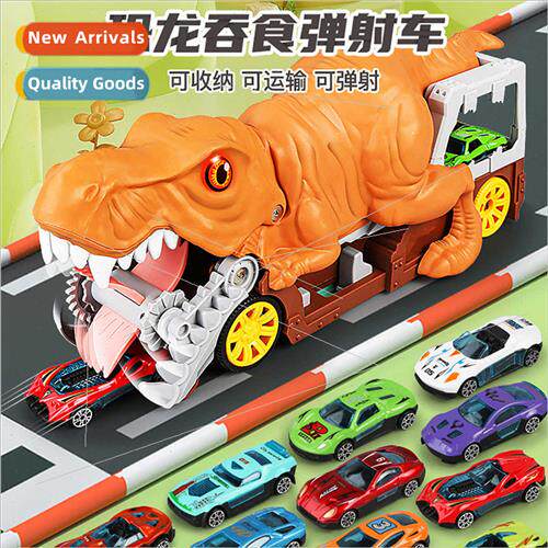 Large dinosaur devouring transporter set alloy car catapult